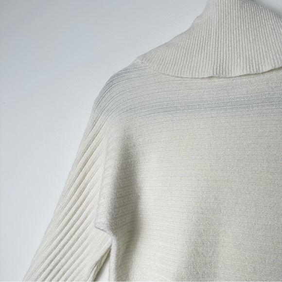 Anthropologie Moth Cream White Oversized Slouchy Ribbed Cowl Neck Sweater - Picture 14 of 14